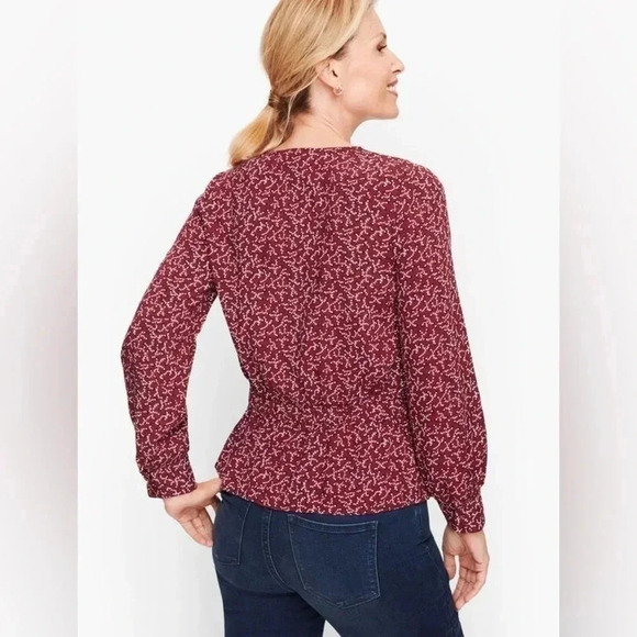 Talbots POET SLEEVE WRAP TOP - CURLY
ROSES medium petite - Picture 7 of 9